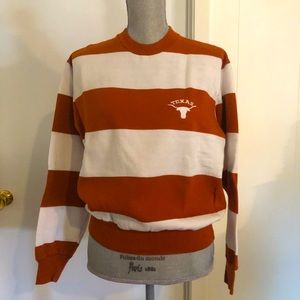 Vintage Orange + White Stripe Longhorn Sweatshirt Medium